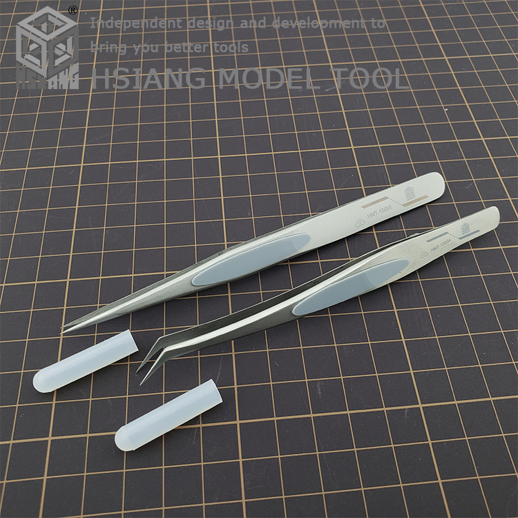 Box brand tweezers Model special high precision tweezers Straight head elbow Stainless steel thickened frosted matting surface
