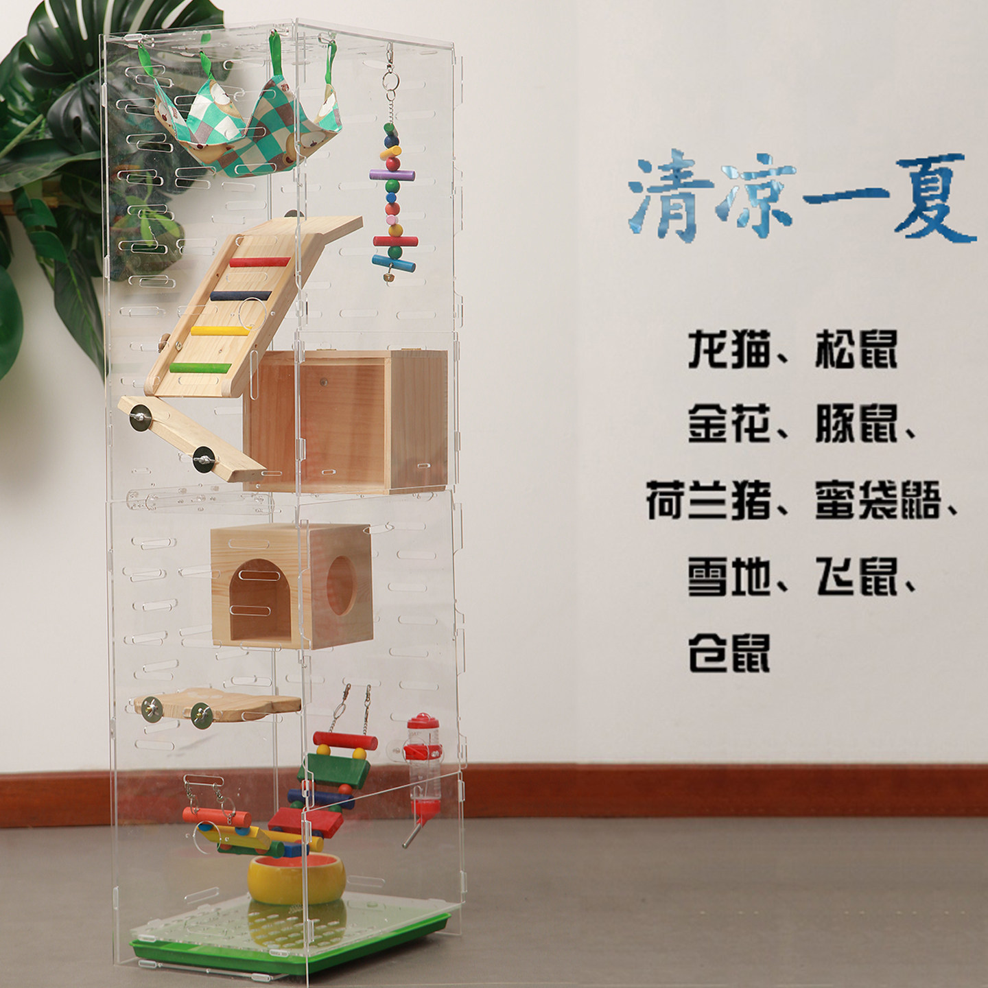 龙猫蜜袋鼯亚克力豪华透明笼:宠物专属四季大别墅,超大空间定制梦想家!🏡🐾-笼子-淘宝好物网