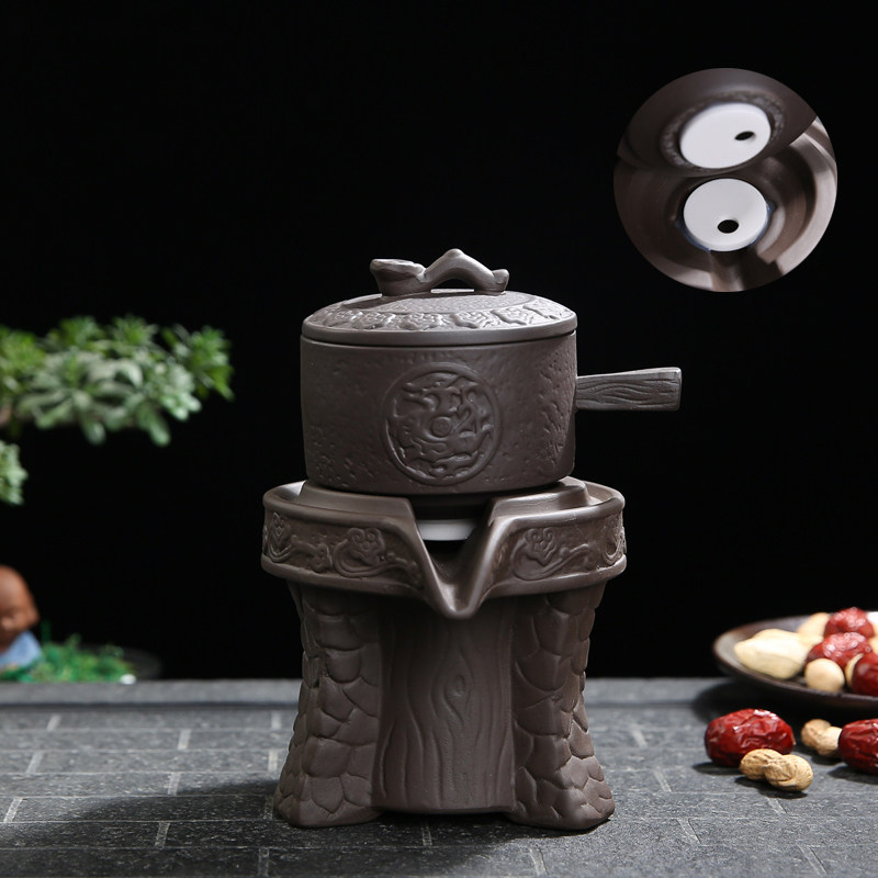 Long purchase Wanli automatic tea maker Luck turns kiln into stone mill Dragon and Phoenix Teapot Kung Fu Tea set Lazy tea maker