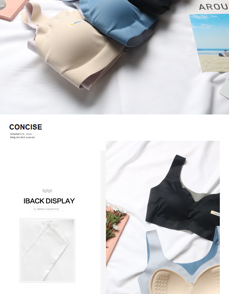 Modal Nhật Bản không có dấu vết công nghệ đen đồ lót không cảm giác nữ chạy yoga thể thao vest ngủ áo ngực không có vòng thép nội y cao cấp