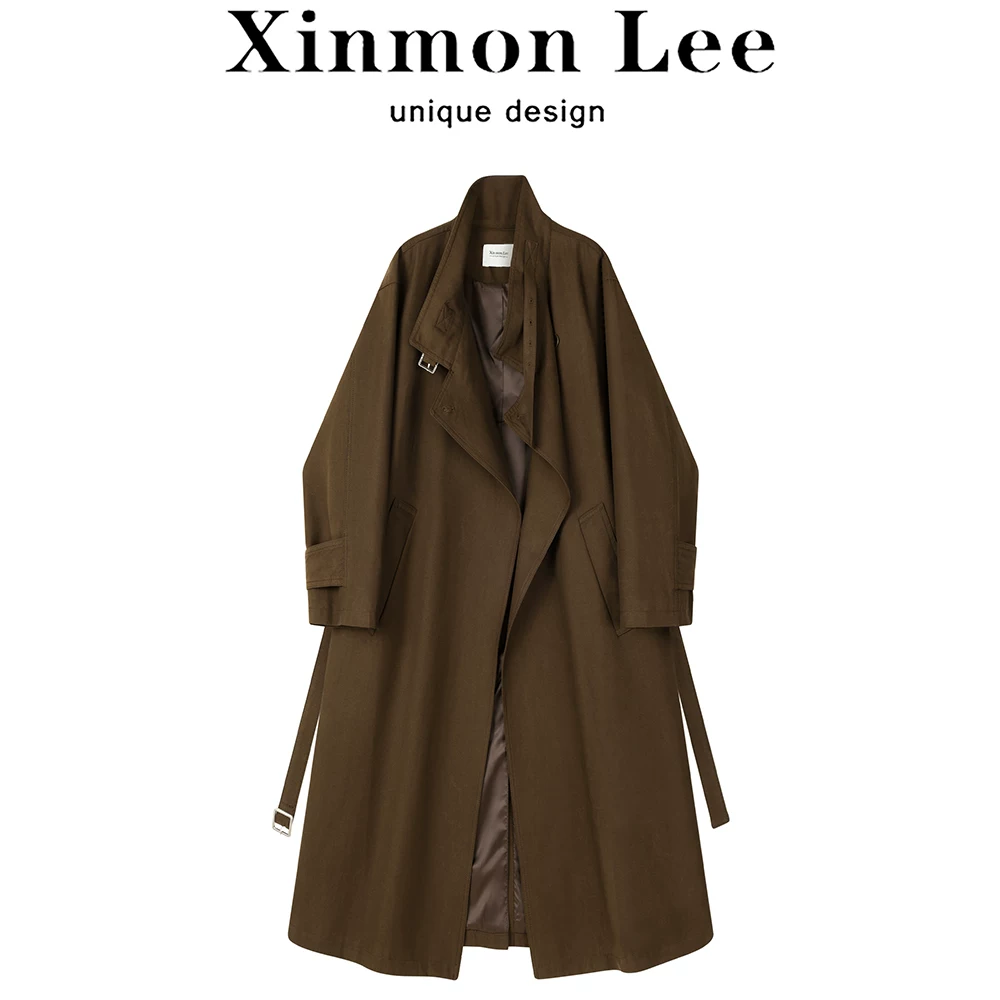 Осень trench coat, стиль высокого качества, яркий запоминающийся стиль, корейский стиль, оверсайз