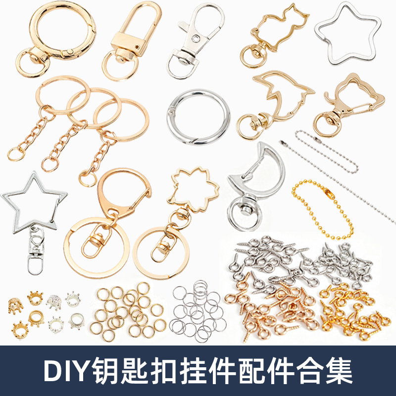 Handmade DIY LAOSHU Epoxy Acrylic Keychain Small Pendant Accessories Material Ring Buckle Spring Key Ring