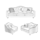 Sau khi ánh sáng sang trọng hiện đại sofa da da căn hộ nhỏ đồ nội thất phòng khách của Mỹ kết hợp tối giản của đơn và đôi chút bộ ba mới - Ghế sô pha sofa bed mini