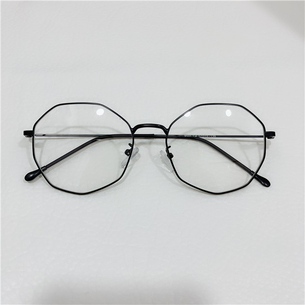 Kính đa giác retro chống bức xạ kính nam khung lớn hợp kim titan siêu nhẹ kính khung cận thị nữ có độ kính mát nữ