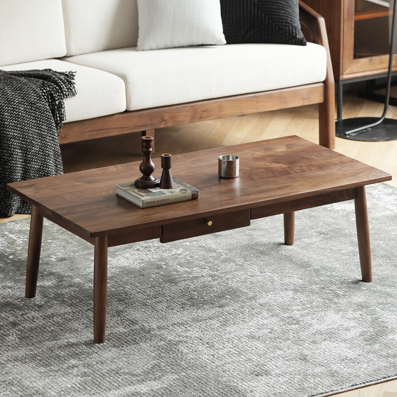 North American black walnut tea table Nordic solid wood tea table solid wood low table Japanese simple small apartment furniture rectangle