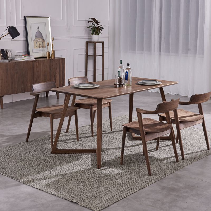 Nordic log furniture North American black walnut table dining room small solid wood furniture rectangular dining table table