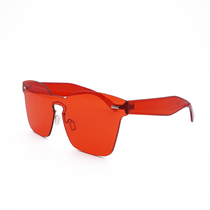 Sunglasses female male tide Korea retro street fashion rimless transparent color rivets big square frame ocean sun glasses glasses glasses