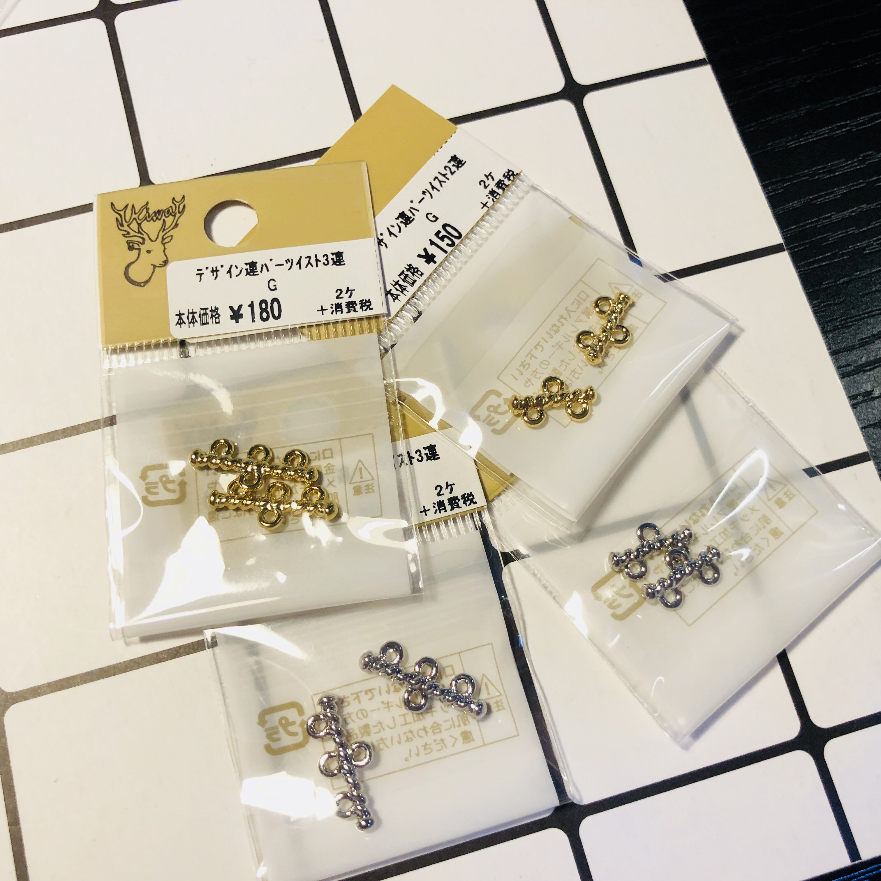 Shun Feng Spot Japan Kiwa Expensive and double-hole three-hole hand-made necklace connecting interface diy accessories