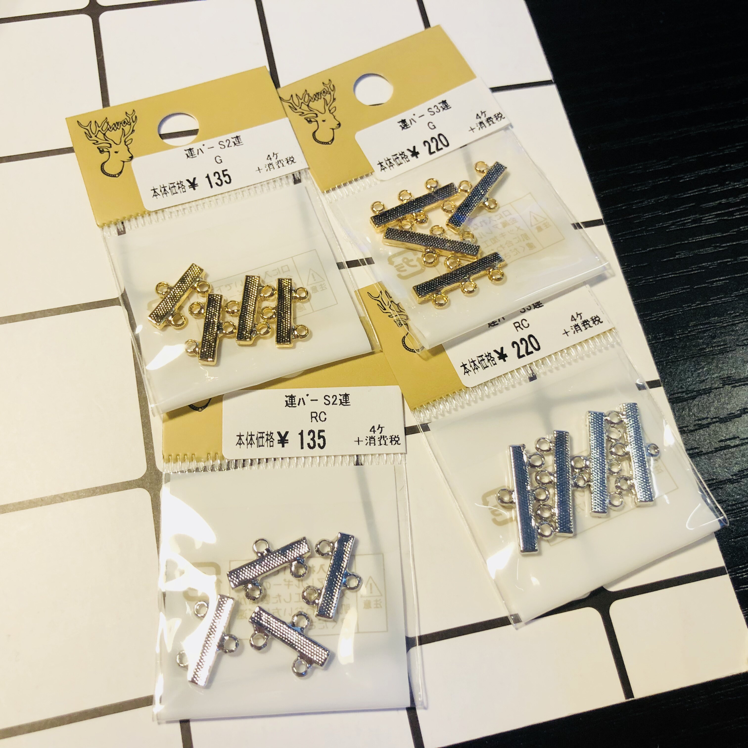 Shun Feng Spot Japan Kiwa Expensive and double-hole three-hole hand-made necklace connecting interface diy accessories