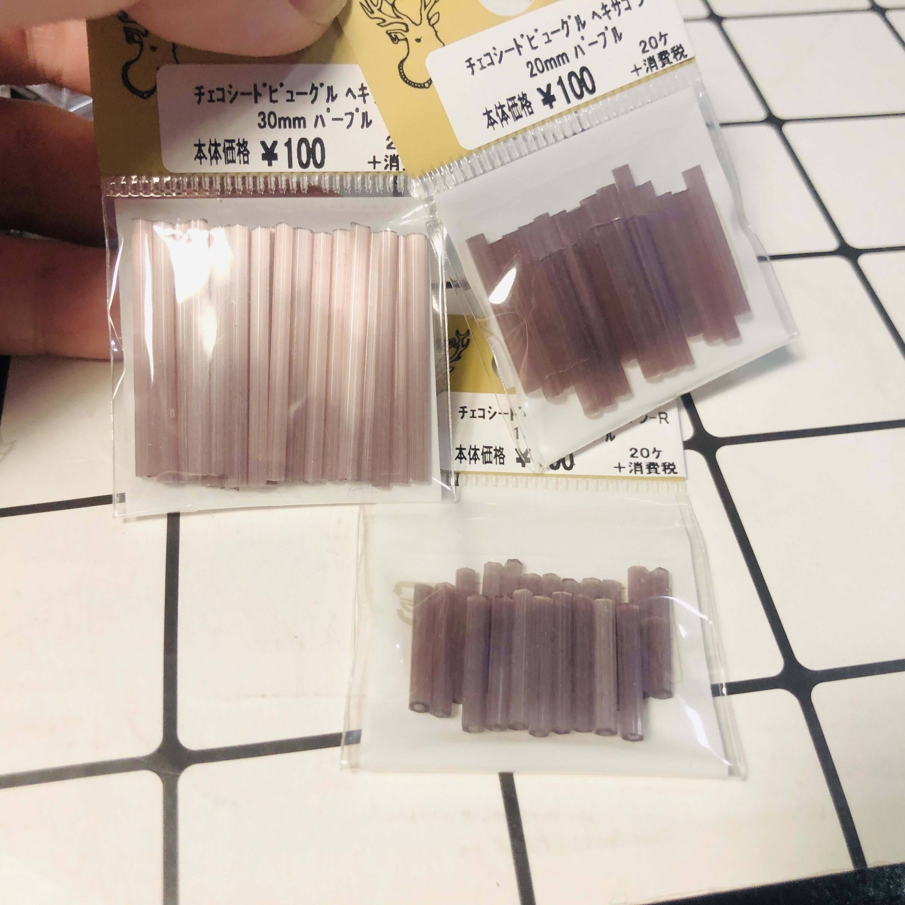 SFOUFENG KIWA JIWA expensive and purple bright straight tube hollow cylindrical straight tube wearing needle diy accessories