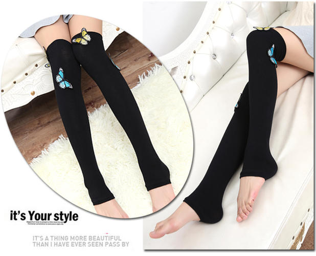 Trên tất đầu gối qua đầu gối mùa thu và mùa đông dài ống cotton vớ vớ nữ bình thường bước khởi động đặt miếng đệm đầu gối chân vớ set tất noel