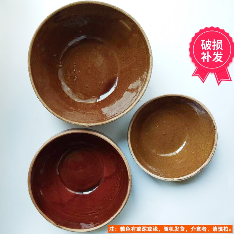Old-fashioned steaming bowls, plum vegetables, meat bowls, wine bowls, medicine bowls, tableware, steamed egg bowls, farm rice bowls, half-glazed nostalgic bowls, soil steaming bowls