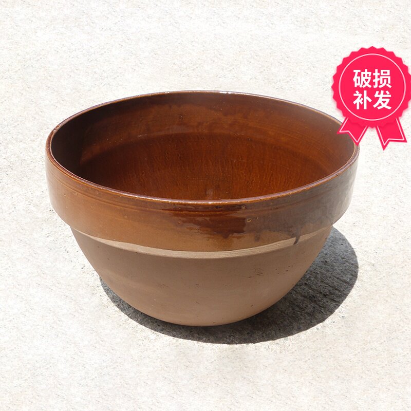 Large household rough pottery steamed vegetable bowl steamed plum vegetable buckle meat basin tableware washing vegetable bowl farmhouse pickled vegetable basin old-fashioned nostalgic bowl