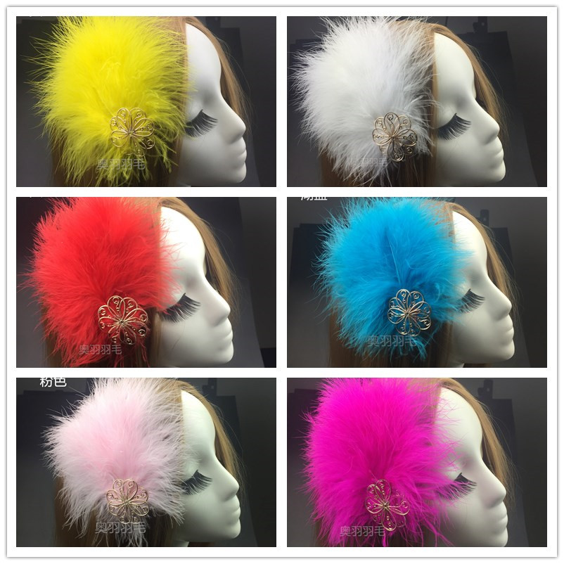 Retro Feather Head Accessories Bridal Headwear Feather Hair Hair Accessories Hair Clip Feather Breast Flower Wedding photo Stage Performance