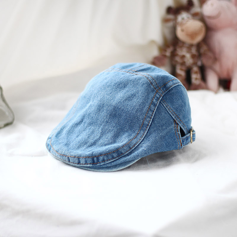 Spring and autumn children's cowboy classic beret baby ancient duck tongue hat solid shade handsome jazz hat simple