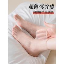 Summer short silk stockings (sole silica gel non-slip invisible socks) not balls without hook and breathable comfort Crystal socks