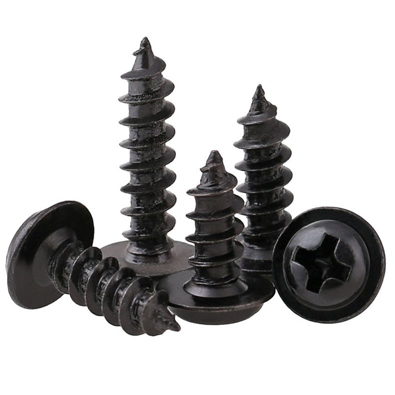 M3 M3 M4 * 6-20mm black cross round head with cushion self-tapping screw black disc head medium self tapping screw