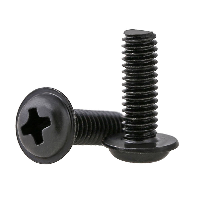M3 M3 M4 * 4-16mm black round head cross with cushion screw with medium screw computer screw with its own cushion screw