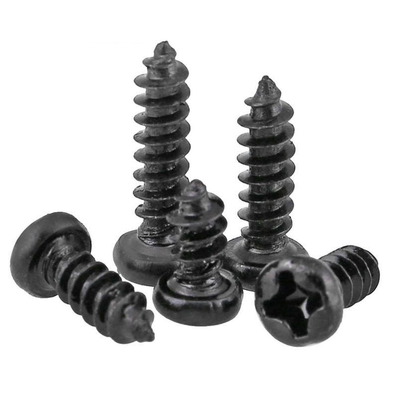 M3 * 4-25mm black cross groove round head self-tapping screw micro electronic screw disc head self tapping screw spot