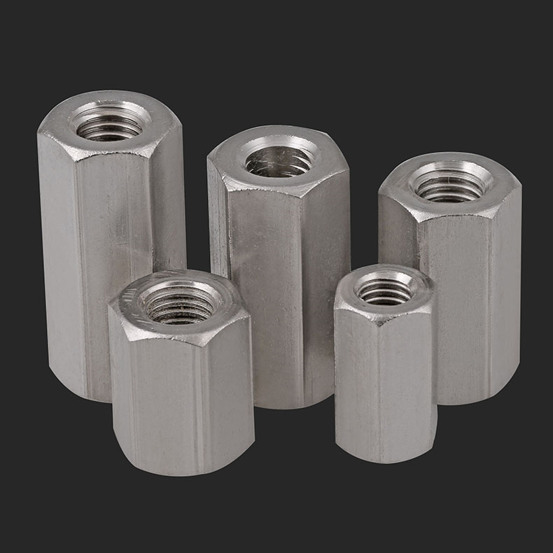 Lengthened thickened hexagonal joint nut 304 stainless steel increased screw cap wire rod connection nut M4-M30 spot