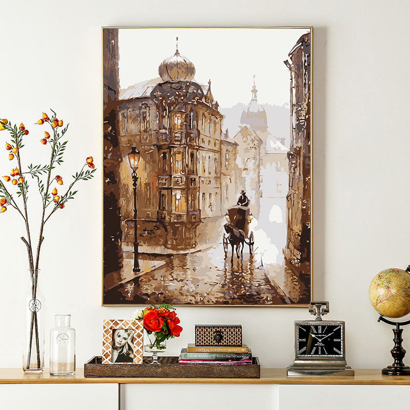 Home Dream Diy Digital Oil Painting Living Room Bedroom Landscape Hand Painting color digital oil color decoration painting