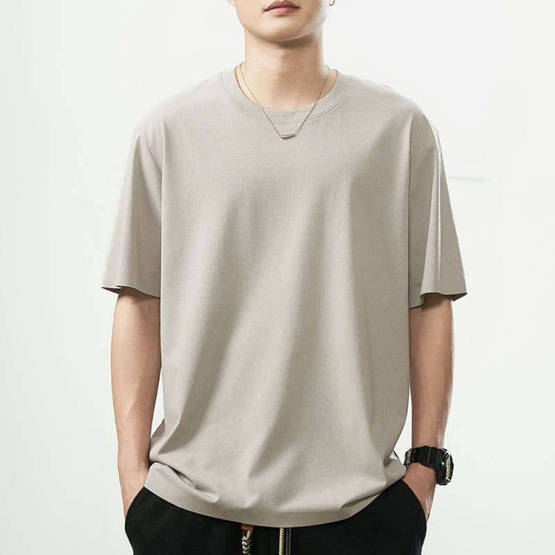 Liquid Ammonia 5A Physical Antibacterial Short-Sleeved T-Shirt for Men, Summer Cool Feeling, Deodorant, Sweat-Absorbent, Breathable, Traceless, Thin Style Men's Top