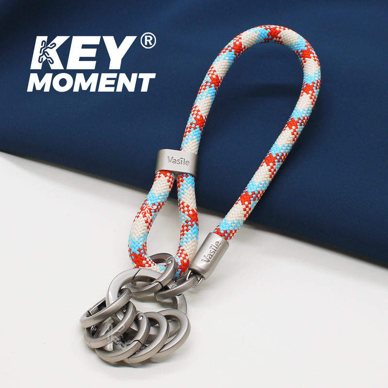 Key Moment High-End Alloy Keychain with Adjustable Wrist Strap, Multi-Ring Buckle, Categorized Pendants for Men and Women Key Moment High-End Alloy Keychain with Adjustable Wrist Strap, Multi-Ring Buckle, Categorized Pendants for Men and Women