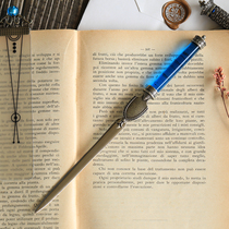 Italian Bortoletti handmade solid color glazed white copper letter opener paper knife flip book stick cultural and creative gift