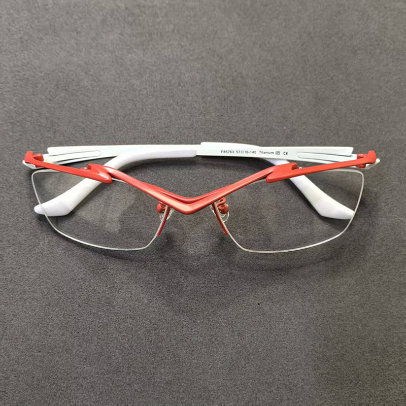 Japanese-Style Ultra-Light Pure Titanium Eyeglass Frames for Men, Color-Blocked Half-Frame Glasses, Cool and Stylish, Suitable for Business, Can Be Fitted with Prescription Lenses, Unisex Japanese-Style Ultra-Light Pure Titanium Eyeglass Frames for Men, Color-Blocked Half-Frame Glasses, Cool and Stylish, Suitable for Business, Can Be Fitted with Prescription Lenses, Unisex