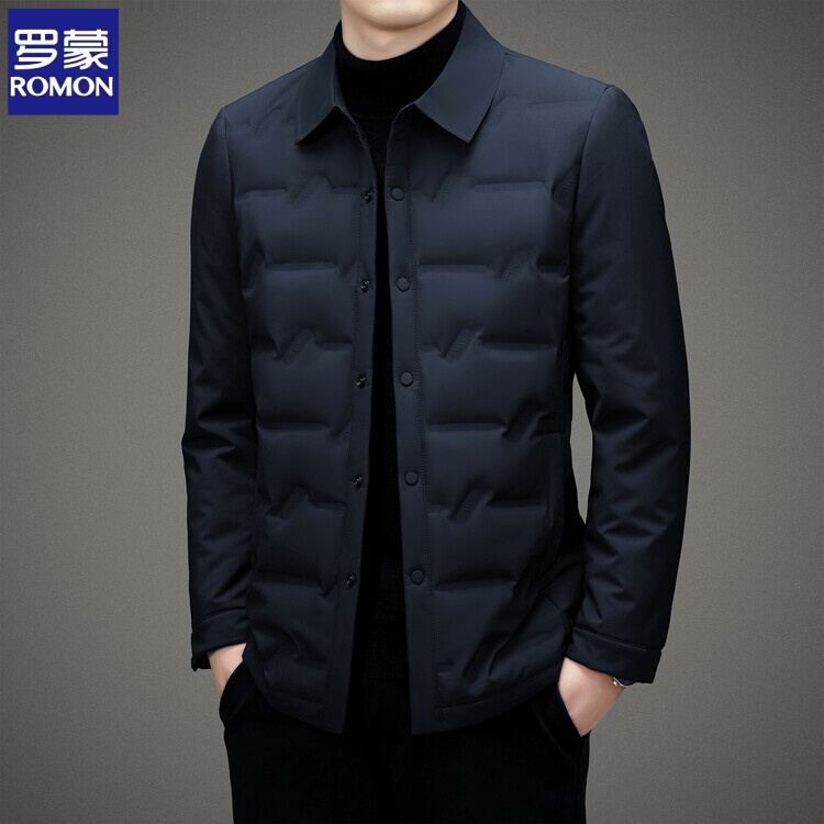 Romon Lightweight Short down Jacket for Men, Warm Casual Jacket for Middle-Aged Men, New Slim-Fit Coat for Autumn and Winter