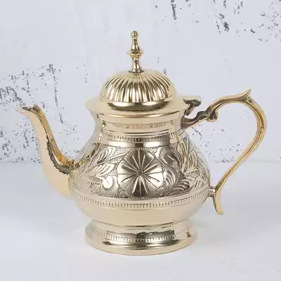 Copper pot pure handmade pure brass imported tea set cooking teapot tableware leak-proof creative supplement copper element health pot 0 4L