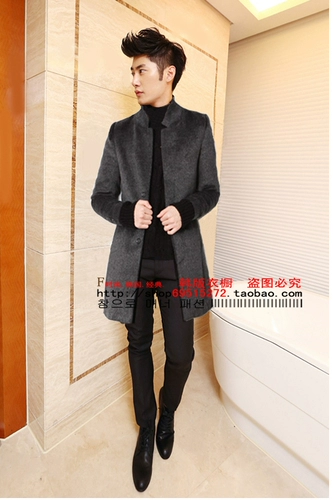 Демисезонное шерстяное пальто для отдыха, удерживающий тепло плащ, в корейском стиле, облегающий крой, средней длины