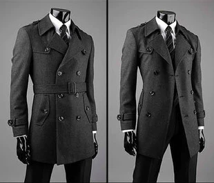 Шерстяной плащ в английском стиле, пальто, длина миди, облегающий крой, в корейском стиле