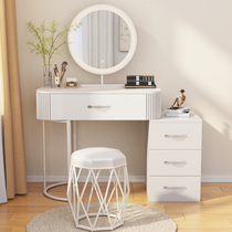 Cream style small apartment dressing table storage cabinet integrated white Nordic simple dressing table Internet celebrity glass makeup table