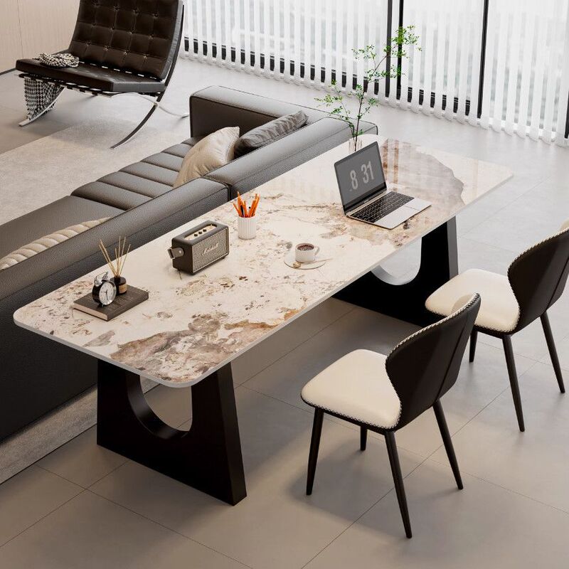 Italian-Style Slate Desk, Modern Minimalist Living Room Sofa, Long Table Behind the Sofa, Office Light Luxury Computer Desk, Writing Desk