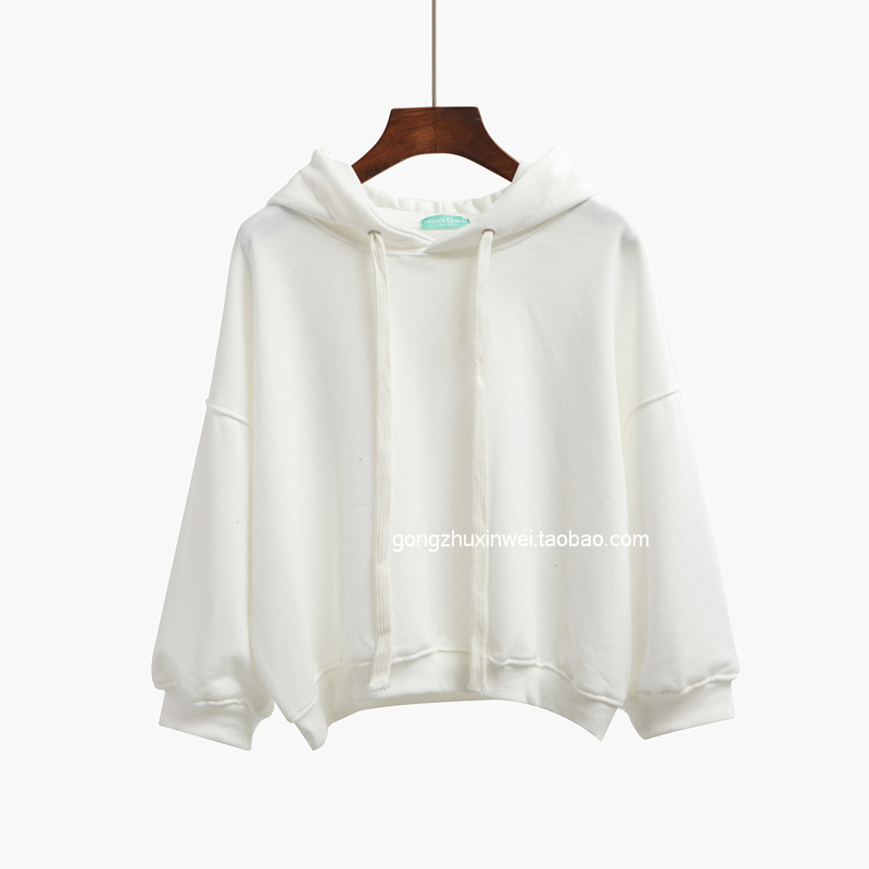 ulzzang sweater women hedge loose spring and autumn Korean students tonic short soft hoodie high waist hoodie bf