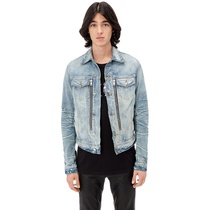 Fashion brand AMIRI 20FW do old hole cashew flower high-end motorcycle denim jacket jacket men and women autumn and winter FOG