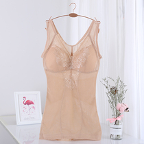 Non-wearing bra plastic sweaters with bra one-piece close-up vest woman slim fit bunches waist blouses with beautiful body underwear