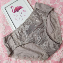 Foreign Trade Raw Single Bull Stock Export Korea Middle Waist Ladies Triangle Briefs Comfort Female Lace Sexy Pure Cotton Crotch Pants Head