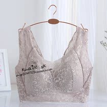 Foreign trade original single-tailed cattle export Korea no steel ring bra comfortable beauty back full lace side receiving no steel support bra