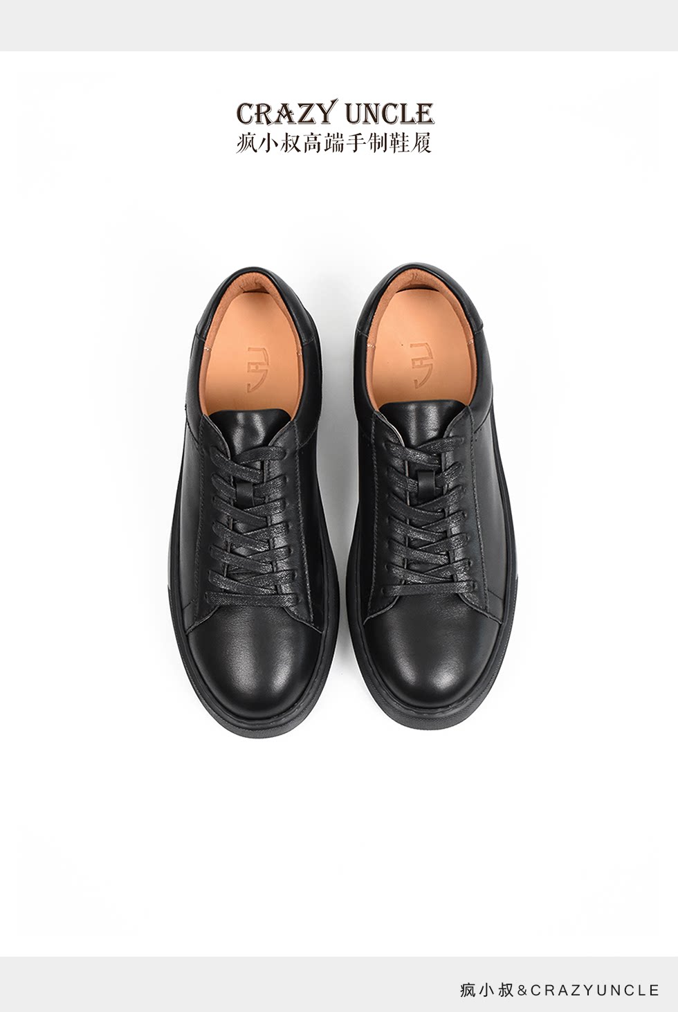 Baskets Plateforme Homme en Cuir Véritable Semelle Épaisse Style Casual