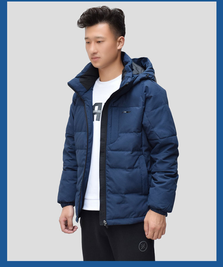 Bộ đồ tập thể dục nam Li Ning ngắn xuống áo khoác dày chống gió ấm áp áo khoác trùm đầu 2018 mùa đông AYMN111 - Thể thao xuống áo khoác —