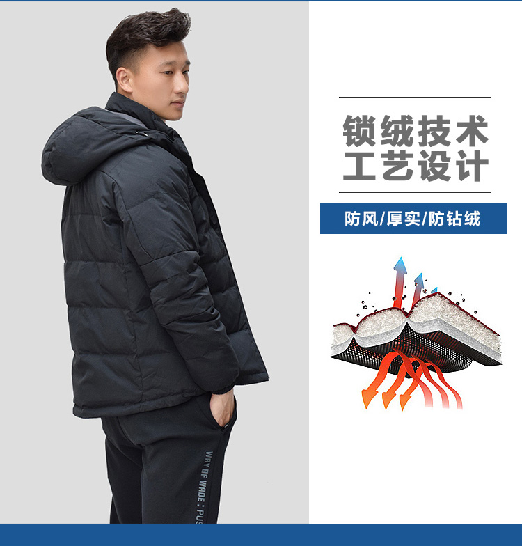 Bộ đồ tập thể dục nam Li Ning ngắn xuống áo khoác dày chống gió ấm áp áo khoác trùm đầu 2018 mùa đông AYMN111 - Thể thao xuống áo khoác —