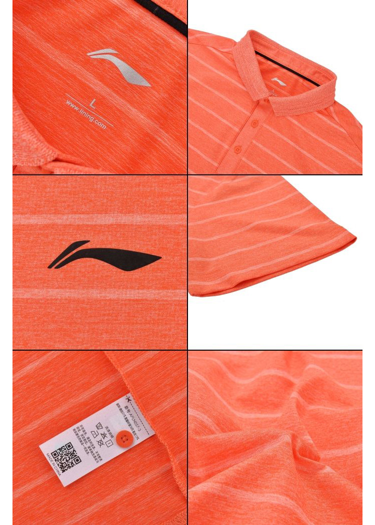 Bộ đồ tập thể thao nam Li Ning ngắn tay áo sơ mi polo tay áo thun nam 2018 hè APLN057-1-3-2 - Áo polo thể thao áo polo đẹp