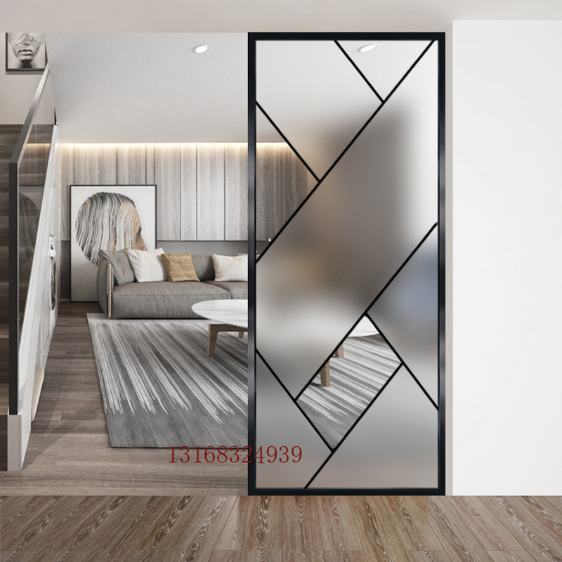 Modern art glass household screen severance into the living room to block mask mask decoration tempered fragrant transmittance customization