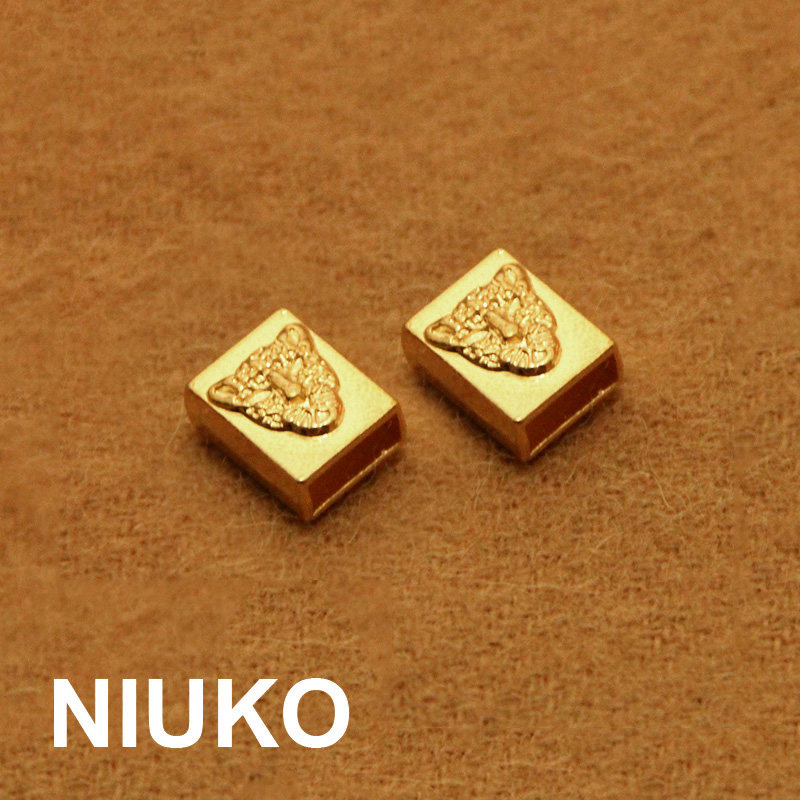 NIUKO Accessories Panther Head Square Rope Closed Metal Bell DIY Gold Button Accessories specialized