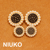 NIUKO teenage girl delicate metal button pearl decoration clothing button clasp Fashion Great Clothes Cute Accessories Buttons
