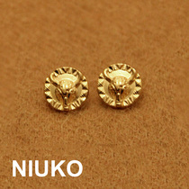NIUKO accessories exquisite golden metal cow head Three-dimensional button shirt knitwear small button monopoly