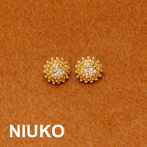 NIUKO new delicate flower core metal shirt button Sub-fashion water drill designer Buttons Clothing Accessories
