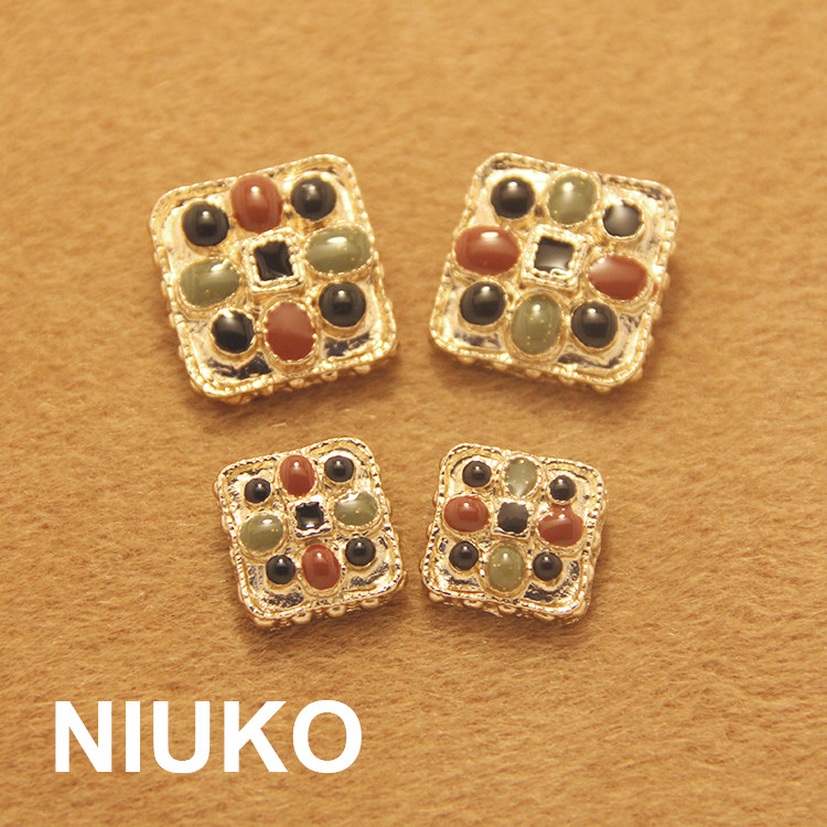 NIUKO Ultra High Gear Customised Buttons DELICATE BIG CLOTHING BUTTONS Clothing Design DIY Shirt Women Buckle Golden Metal